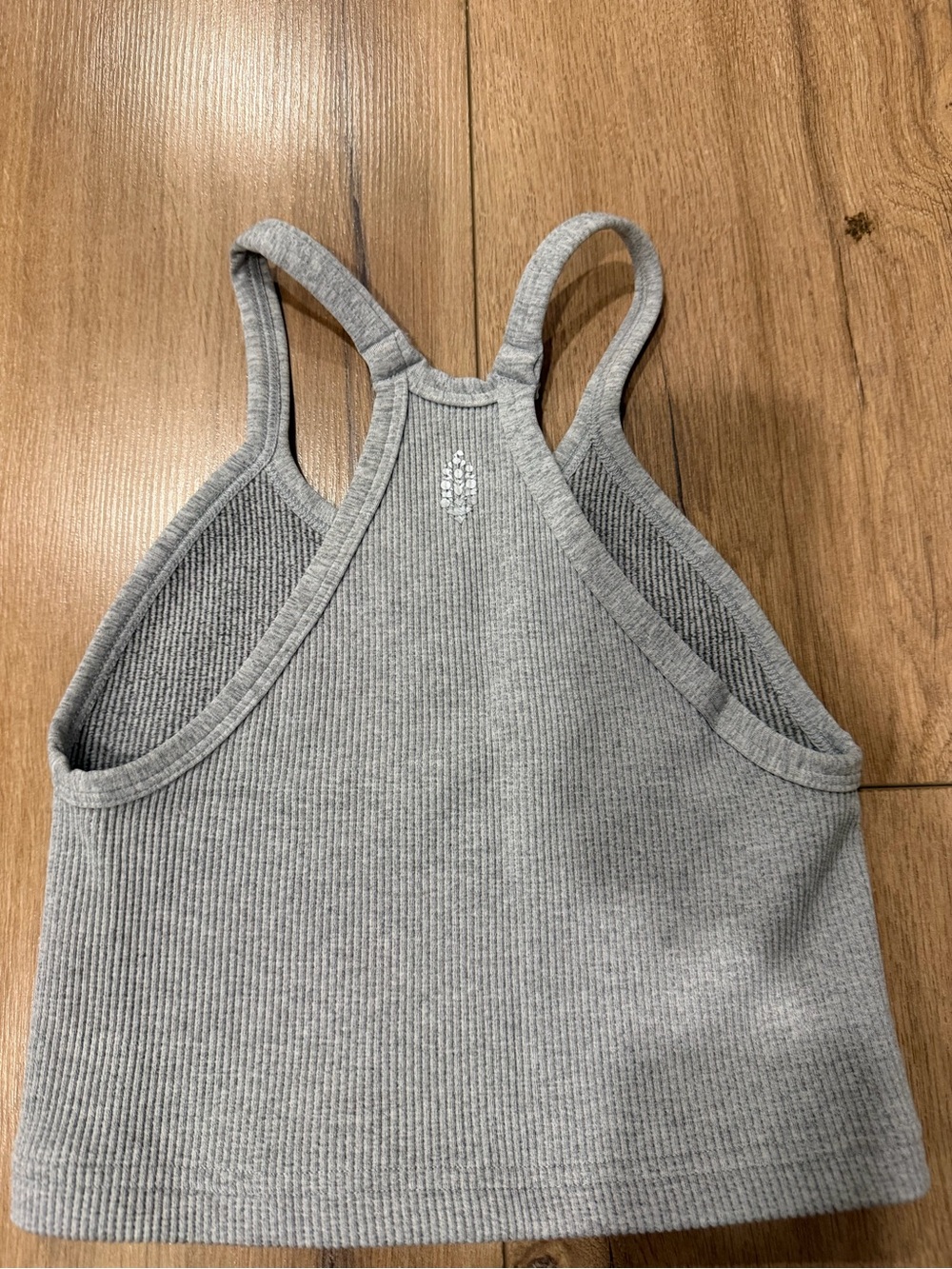 FP Movement by Free People Heather Gray Ribbed Racerback Crop - Picture 2 of 4